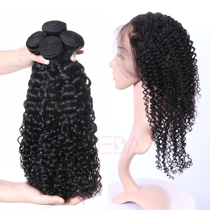 EMEDA Brazilian Hair 360 Lace frontal Kinky curly 360 Lace Virgin Hair Pre Plucked Lace Frontals HW029